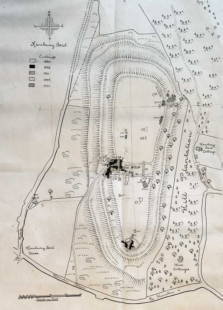 Plano completo de la excavación, Hembury